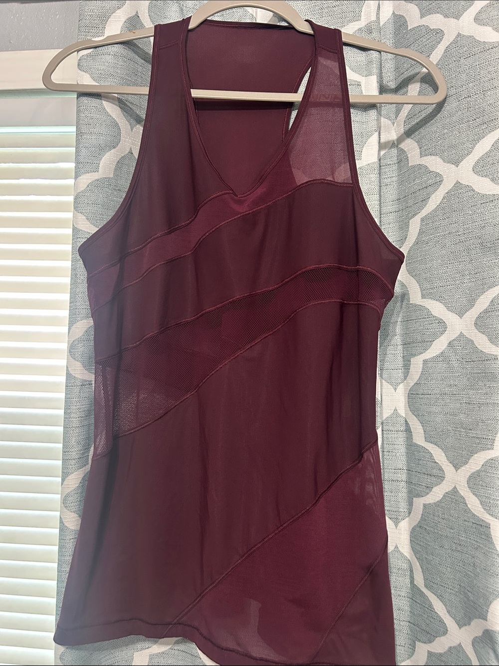 lululemon athletica Women's Maroon Mesh Panel Tank Top